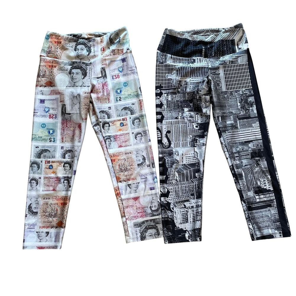 Goldsheep Capri Leggings, Set of 2, New York, British Currency, Size Small
